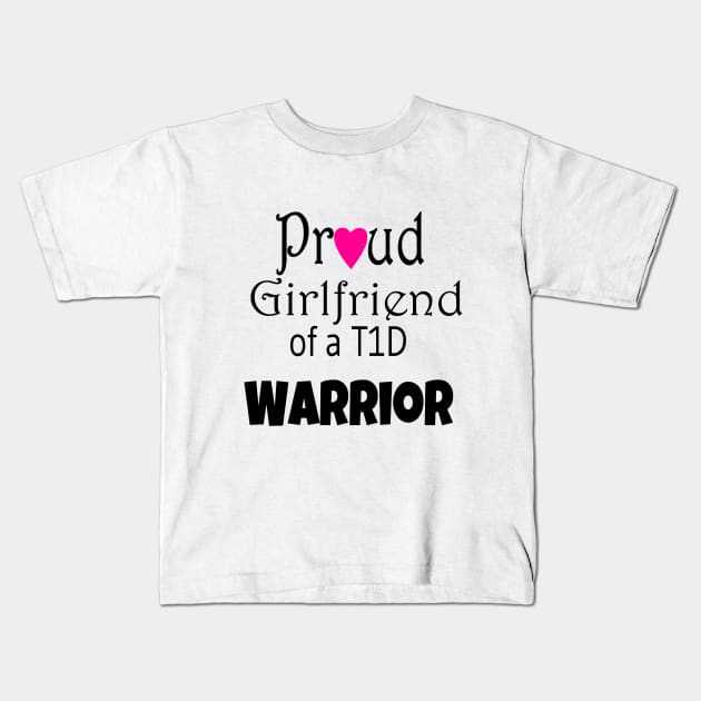 Proud Girlfriend - Black Text - Pink Heart Kids T-Shirt by CatGirl101